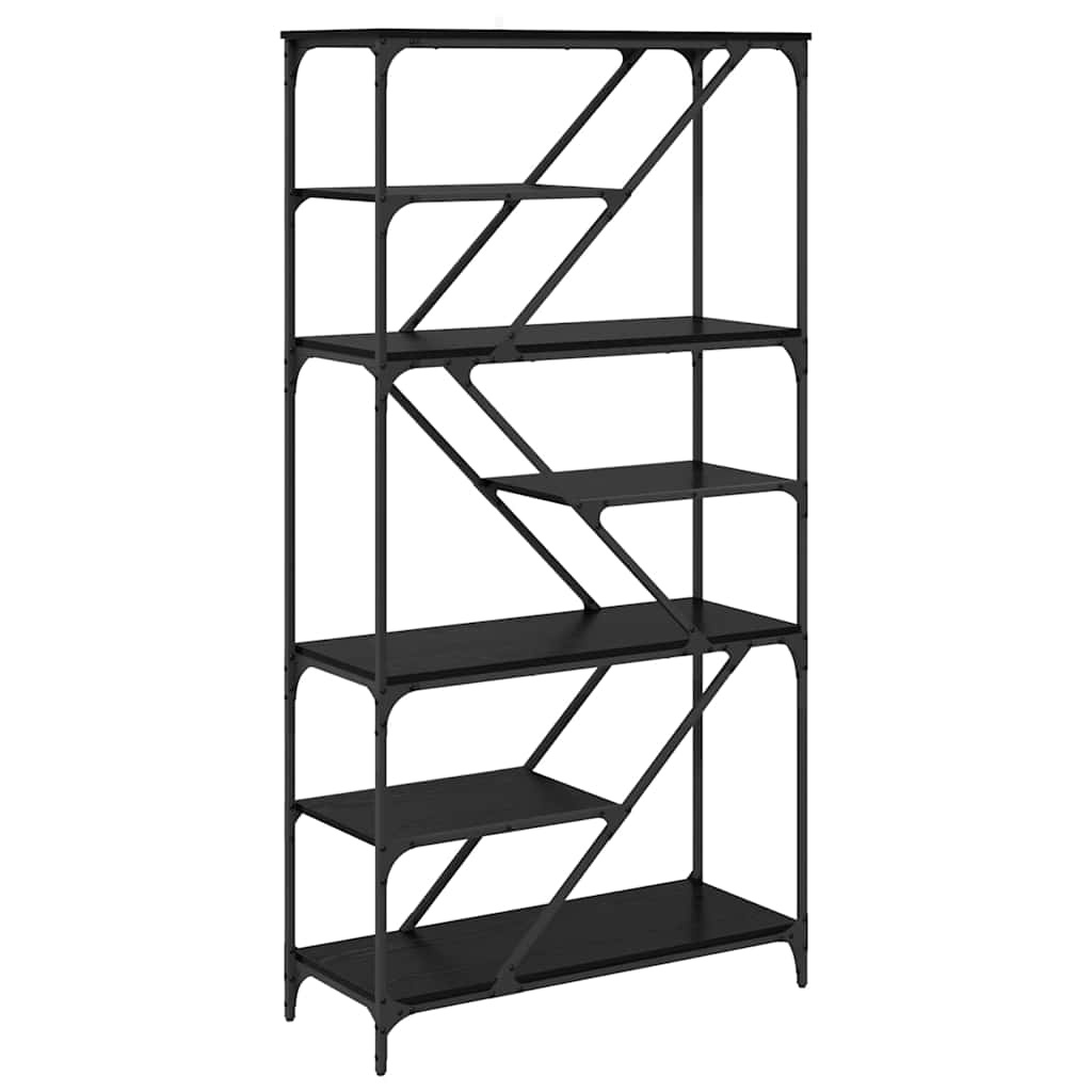 VidaXL Boekenkast Zwart Eiken 91 x 36 x 176 cm Bewerkt hout