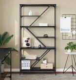 VidaXL Boekenkast Zwart Eiken 91 x 36 x 176 cm Bewerkt hout