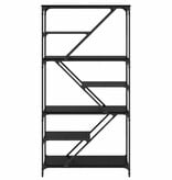 VidaXL Boekenkast Zwart Eiken 91 x 36 x 176 cm Bewerkt hout
