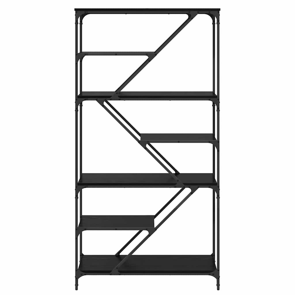 VidaXL Boekenkast Zwart Eiken 91 x 36 x 176 cm Bewerkt hout
