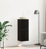 VidaXL Wandkast Zwart Eiken 34,5 x 34 x 90 cm Bewerkt hout