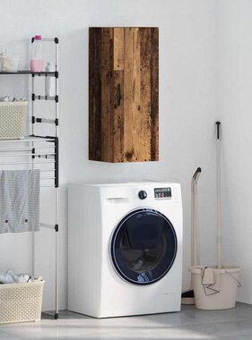 VidaXL Wandkast Oud Hout 34,5 x 34 x 90 cm Bewerkt hout