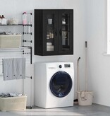 VidaXL Wandkast Zwart Eiken 69,5 x 34 x 90 cm Geengineerd Hout en Glas