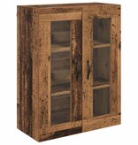 VidaXL Wandkast Oud Hout 69,5 x 34 x 90 cm Geengineerd Hout en Glas