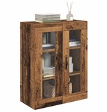 VidaXL Wandkast Oud Hout 69,5 x 34 x 90 cm Geengineerd Hout en Glas