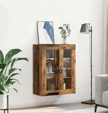 VidaXL Wandkast Oud Hout 69,5 x 34 x 90 cm Geengineerd Hout en Glas