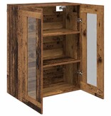 VidaXL Wandkast Oud Hout 69,5 x 34 x 90 cm Geengineerd Hout en Glas