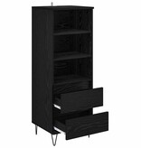 VidaXL Highboard met lade Zwart Eiken 40 x 36 x 110 cm Bewerkt hout