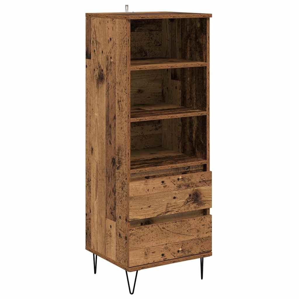 VidaXL Highboard met lade Oud Hout 40 x 36 x 110 cm Bewerkt hout