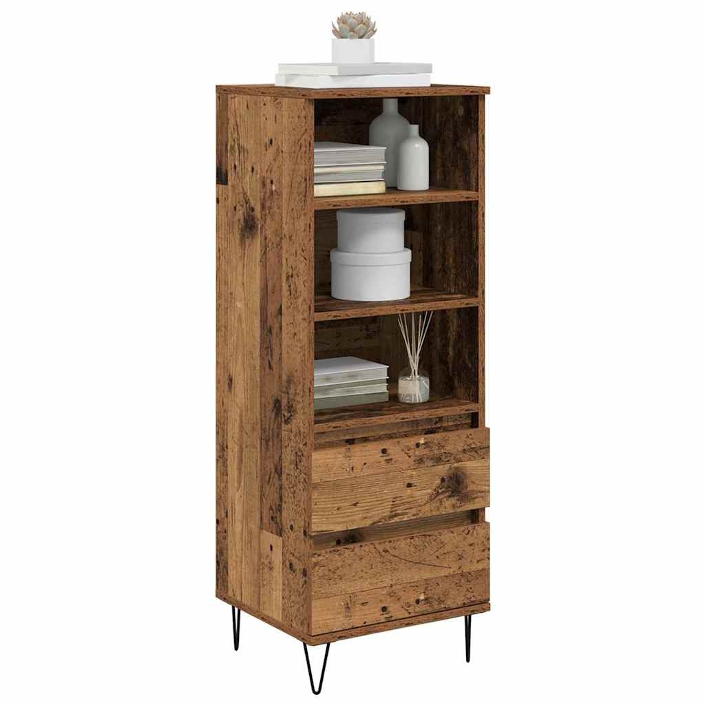 VidaXL Highboard met lade Oud Hout 40 x 36 x 110 cm Bewerkt hout