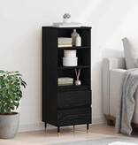 VidaXL Highboard met lade Zwart Eiken 40 x 36 x 110 cm Bewerkt hout
