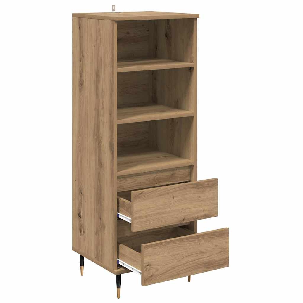 VidaXL Highboard met lade Artisan Eiken 40 x 36 x 110 cm Bewerkt hout