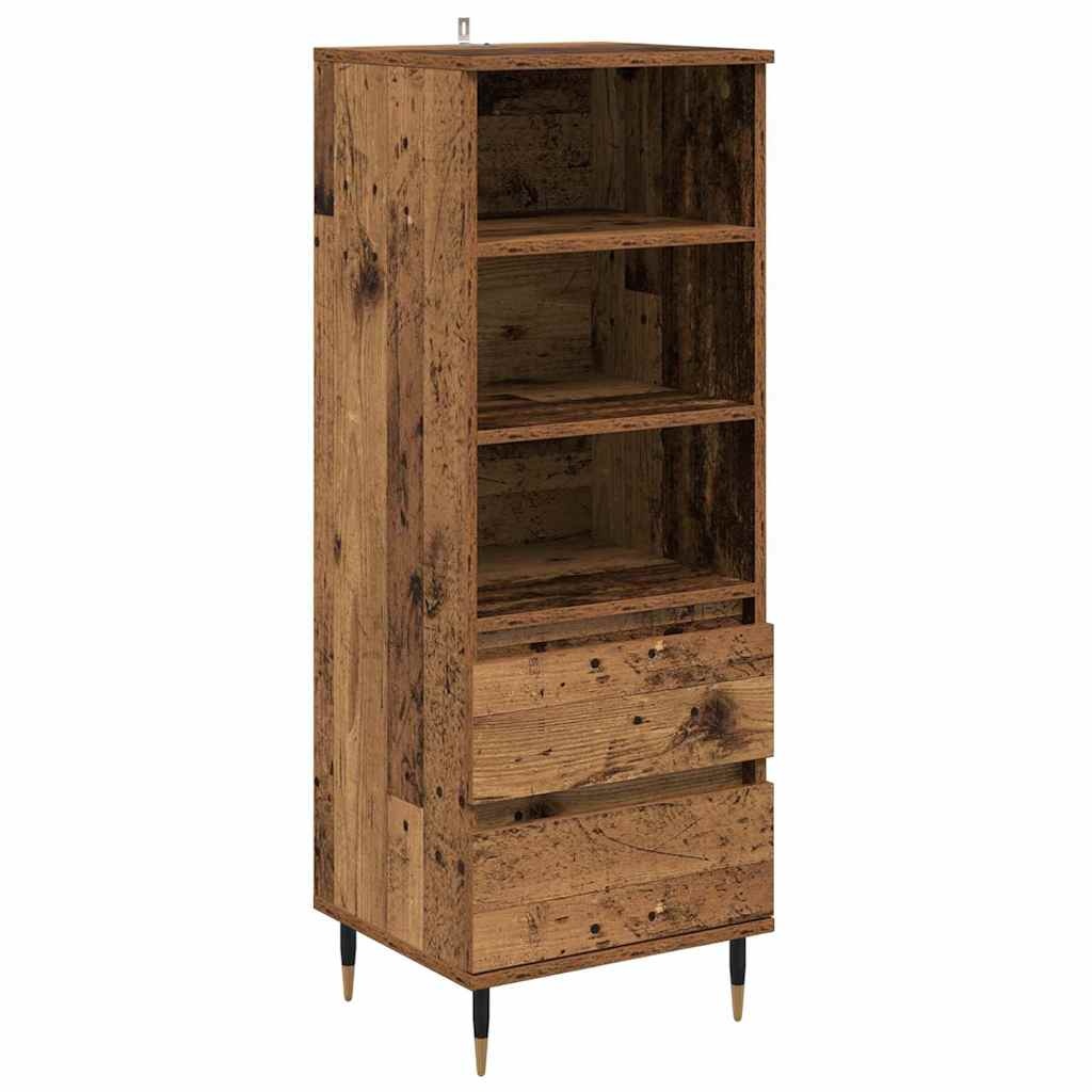 VidaXL Highboard met lade Oud Hout 40 x 36 x 110 cm Bewerkt hout