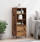 VidaXL Highboard met lade Oud Hout 40 x 36 x 110 cm Bewerkt hout