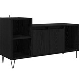 VidaXL TV-kast Zwart Eiken 100 x 35 x 55 cm Bewerkt hout