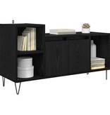 VidaXL TV-kast Zwart Eiken 100 x 35 x 55 cm Bewerkt hout