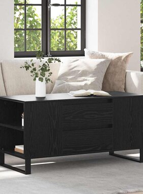 VidaXL Salontafel Zwart Eiken 102 x 44,5 x 50 cm Bewerkt hout