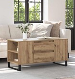 VidaXL Salontafel Artisan Eiken 102 x 44,5 x 50 cm Bewerkt hout