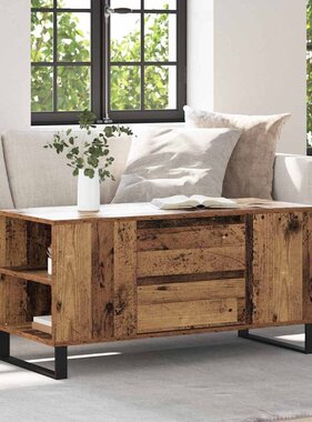 VidaXL Salontafel Oud Hout 102 x 44,5 x 50 cm Bewerkt hout