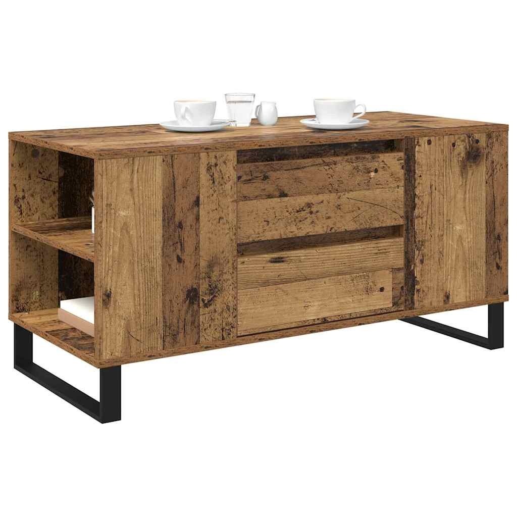 VidaXL Salontafel Oud Hout 102 x 44,5 x 50 cm Bewerkt hout