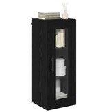 VidaXL Wandkast Zwart Eiken 34,5 x 34 x 90 cm Geengineerd Hout en Glas