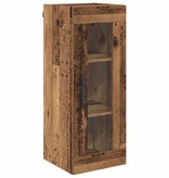 VidaXL Wandkast Oud Hout 34,5 x 34 x 90 cm Geengineerd Hout en Glas
