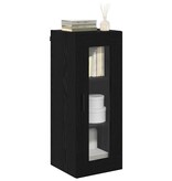 VidaXL Wandkast Zwart Eiken 34,5 x 34 x 90 cm Geengineerd Hout en Glas
