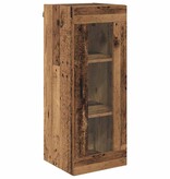 VidaXL Wandkast Oud Hout 34,5 x 34 x 90 cm Geengineerd Hout en Glas