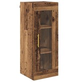 VidaXL Wandkast Oud Hout 34,5 x 34 x 90 cm Geengineerd Hout en Glas