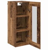VidaXL Wandkast Oud Hout 34,5 x 34 x 90 cm Geengineerd Hout en Glas