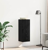 VidaXL Wandkast Zwart Eiken 34,5 x 34 x 90 cm Bewerkt hout
