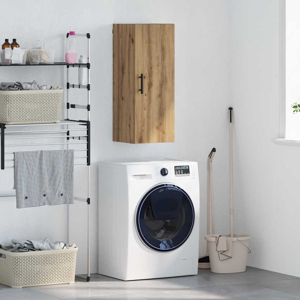 VidaXL Wandkast Artisan Eiken 34,5 x 34 x 90 cm Bewerkt hout