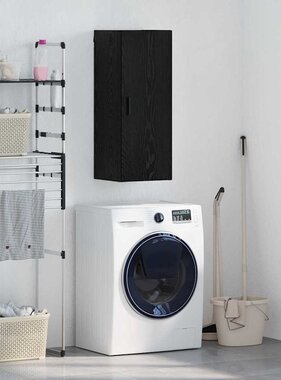 VidaXL Wandkast Zwart Eiken 34,5 x 34 x 90 cm Bewerkt hout