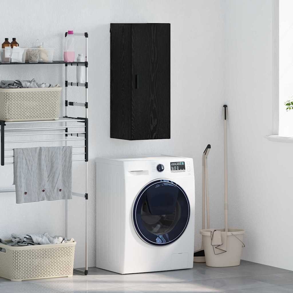VidaXL Wandkast Zwart Eiken 34,5 x 34 x 90 cm Bewerkt hout