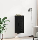 VidaXL Wandkast Zwart Eiken 34,5 x 34 x 90 cm Bewerkt hout