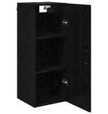 VidaXL Wandkast Zwart Eiken 34,5 x 34 x 90 cm Bewerkt hout