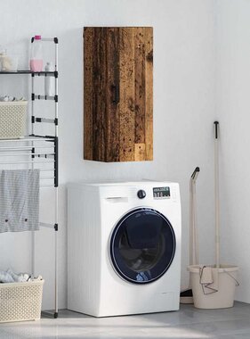 VidaXL Wandkast Oud Hout 34,5 x 34 x 90 cm Bewerkt hout