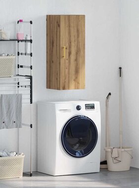 VidaXL Wandkast Artisan Eiken 34,5 x 34 x 90 cm Bewerkt hout