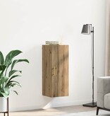 VidaXL Wandkast Artisan Eiken 34,5 x 34 x 90 cm Bewerkt hout