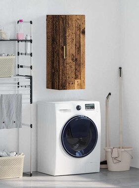 VidaXL Wandkast Oud Hout 34,5 x 34 x 90 cm Bewerkt hout