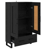 VidaXL Highboard met lade Zwart Eiken 69,5 x 31 x 115 cm Bewerkt hout