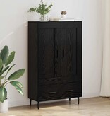 VidaXL Highboard met lade Zwart Eiken 69,5 x 31 x 115 cm Bewerkt hout