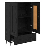 VidaXL Highboard met lade Zwart Eiken 69,5 x 31 x 115 cm Bewerkt hout