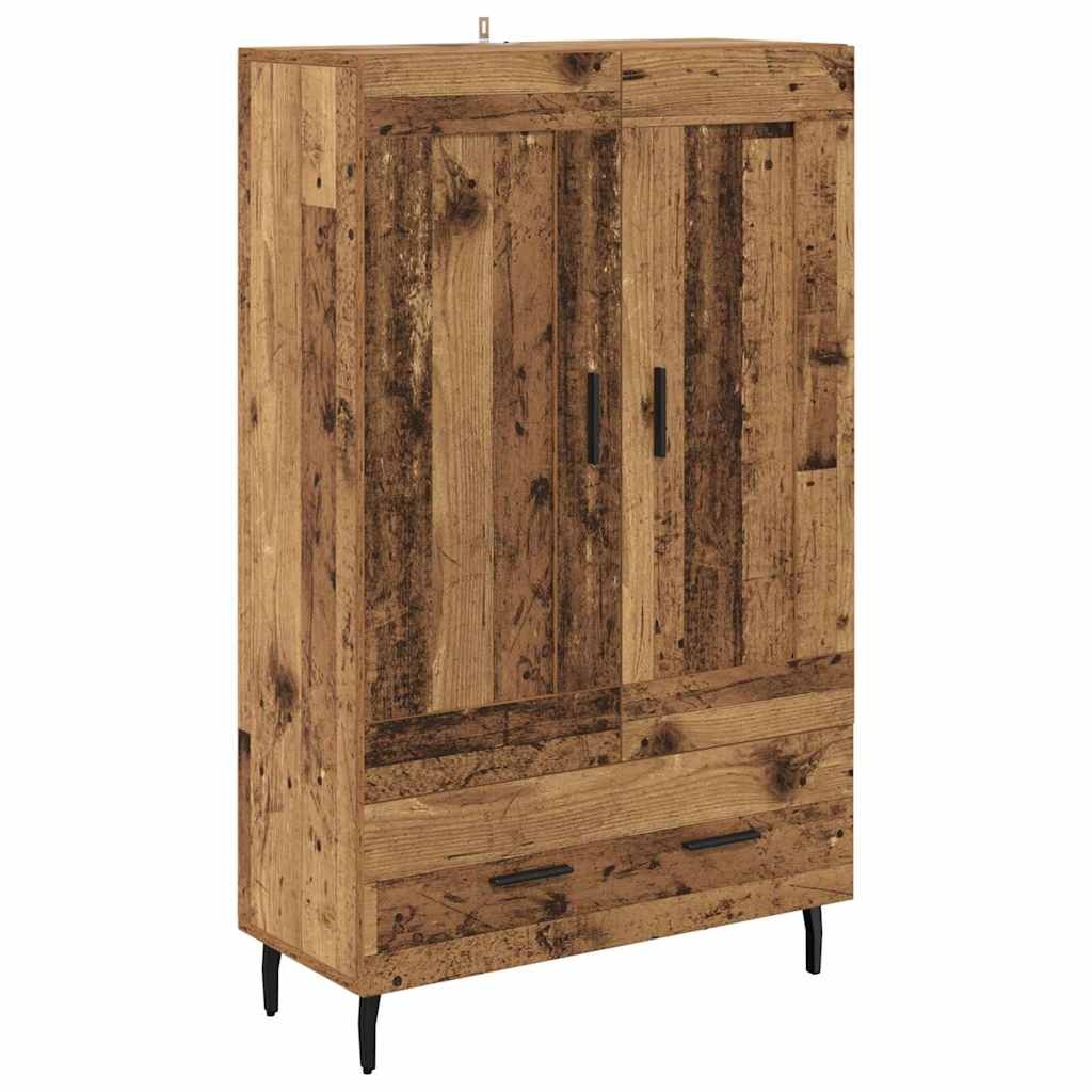 VidaXL Highboard met lade Oud Hout 69,5 x 31 x 115 cm Bewerkt hout
