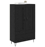 VidaXL Highboard met lade Zwart Eiken 69,5 x 31 x 115 cm Bewerkt hout