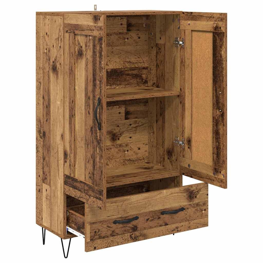 VidaXL Highboard met lade Oud Hout 69,5 x 31 x 115 cm Bewerkt hout