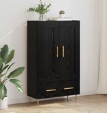 VidaXL Highboard met lade Zwart Eiken 69,5 x 31 x 115 cm Bewerkt hout