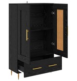 VidaXL Highboard met lade Zwart Eiken 69,5 x 31 x 115 cm Bewerkt hout