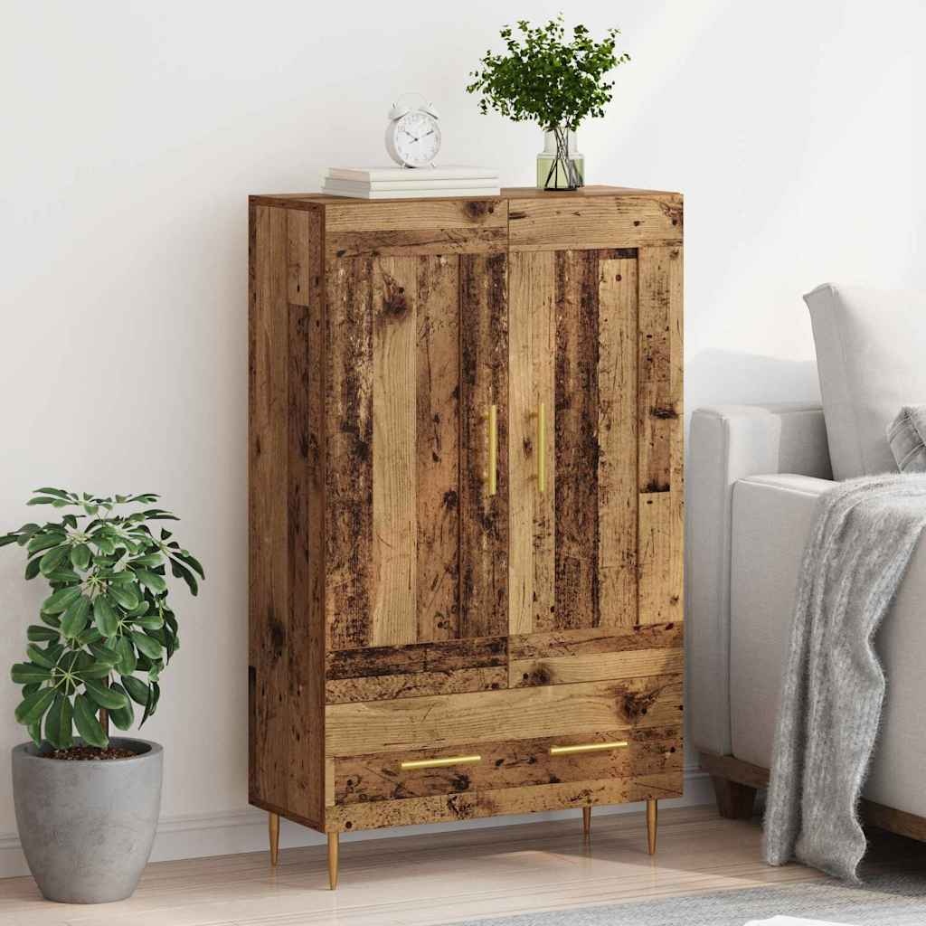 VidaXL Highboard met lade Oud Hout 69,5 x 31 x 115 cm Bewerkt hout