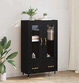 VidaXL Highboard met lade Zwart Eiken 69,5 x 31 x 115 cm Bewerkt hout